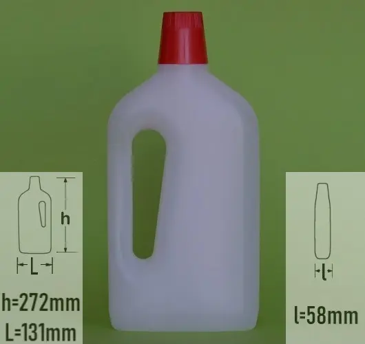 Sticla plastic 1 litru (1000ml) culoare natur cu capac dozator rosu